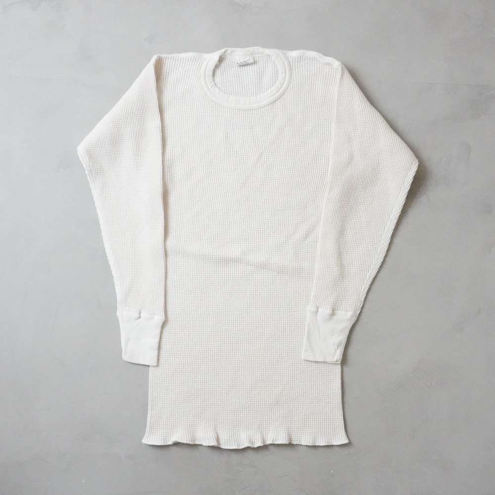 Vintage J.E. Morgan Hometown Thermal Shirt Womens Small 70s White Waffle Knit